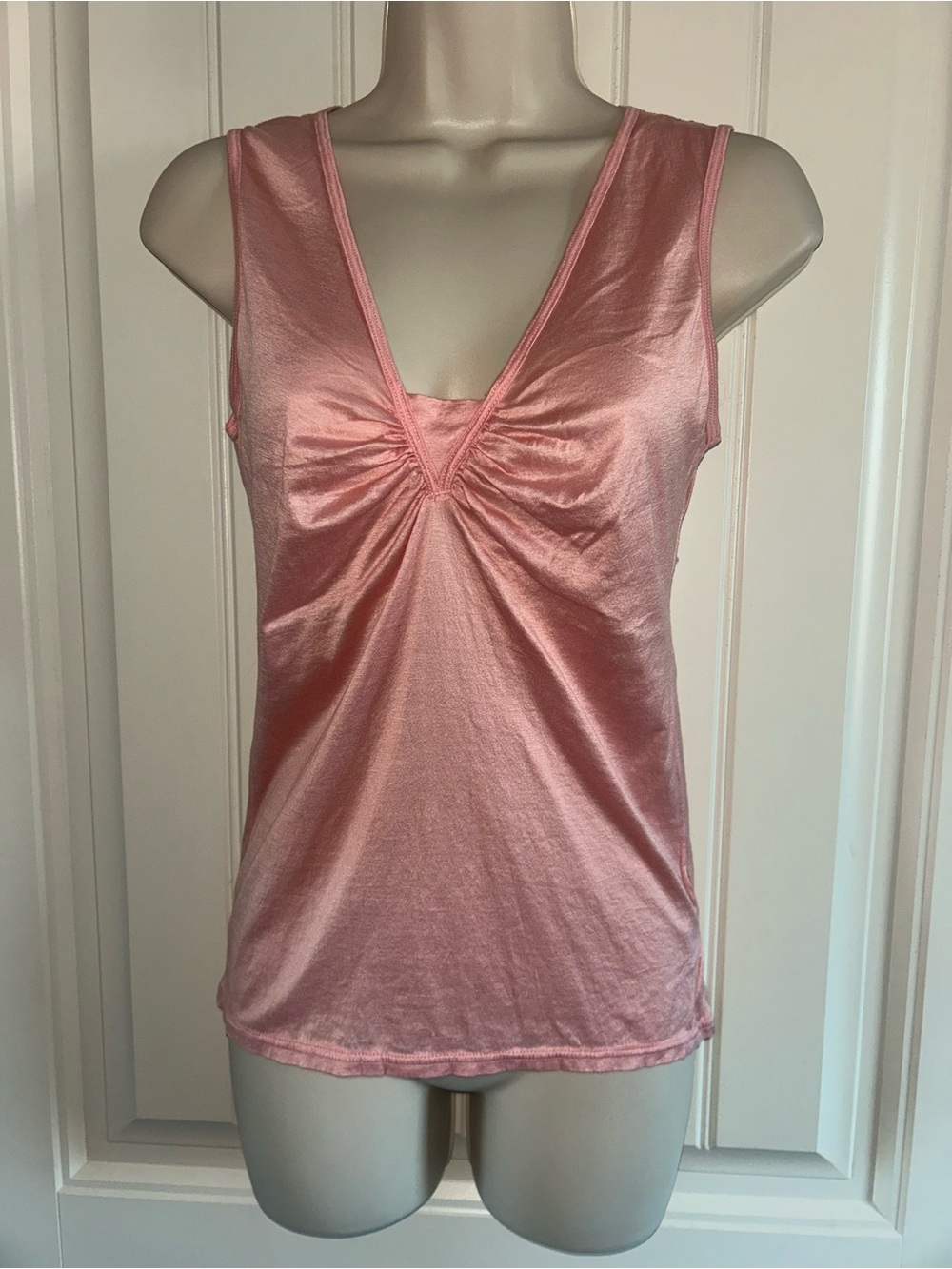 NEW Hard Tail Pink Shine V-Neck Gathered Tank Sz M